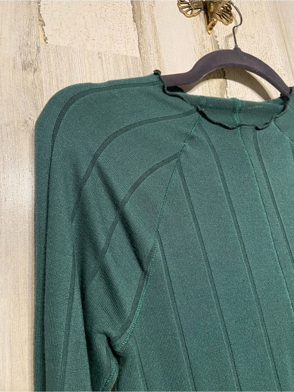 Intimately Free People Green Wide Eyed Mock Mock Long Sleeve Top Small - Picture 3 of 8